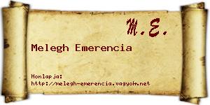 Melegh Emerencia névjegykártya